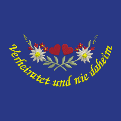 Original Südtiroler Bauernschurz "Verheiratet und nie daheim"