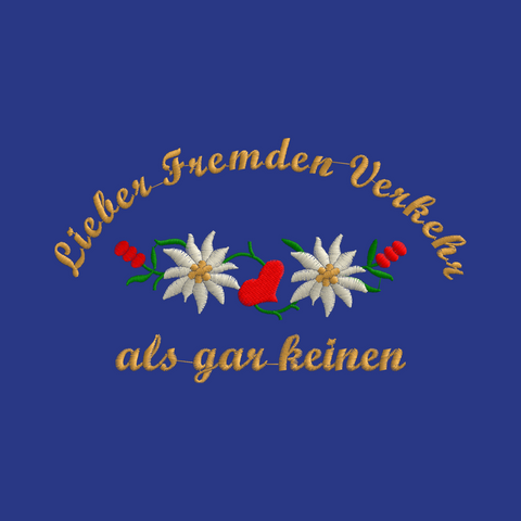 Original Südtiroler Bauernschurz "Lieber Fremden Verkehr..."