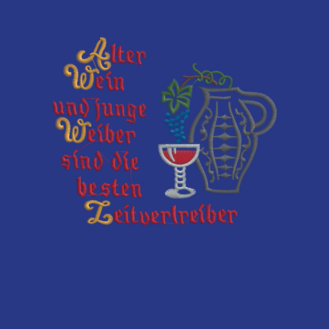 Original Südtiroler Bauernschurz "Alter Wein und junge Weiber"