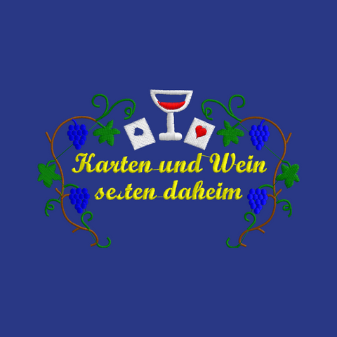 Original Südtiroler Bauernschurz "Karten und Wein selten daheim"